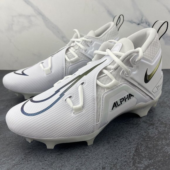 Nike Football Cleats Size 10.5 Mens Alpha Menace Pro 3 White Black For Agility - Picture 2 of 12